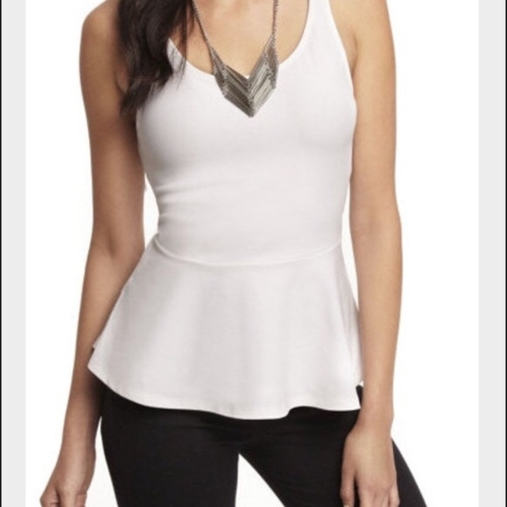 Express Peplum Top Light Grey S